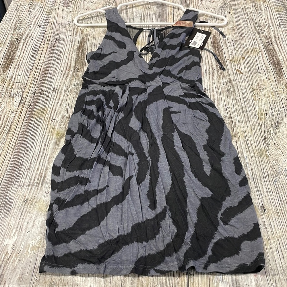 NWT PAULNKC SAFARI dress black and GRAY